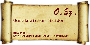 Oesztreicher Szidor névjegykártya